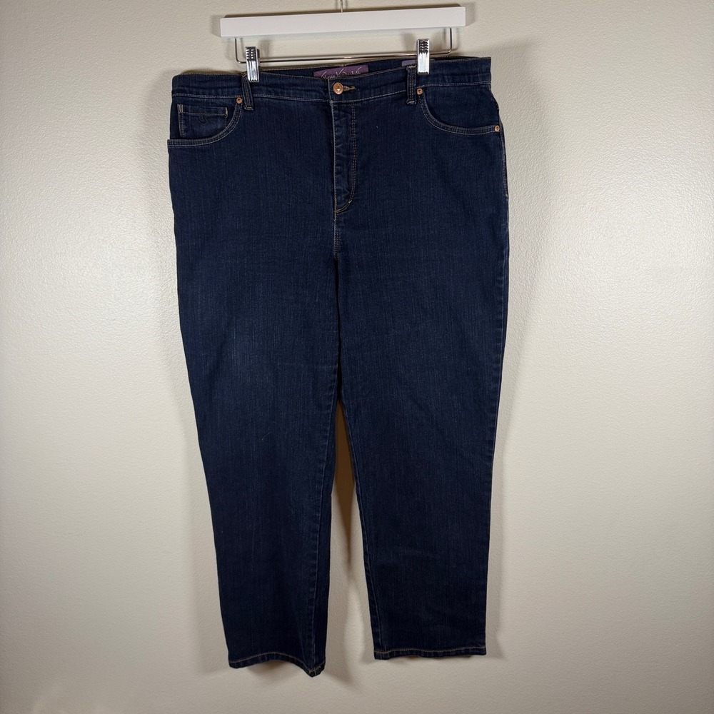 Gloria Vanderbilt Amanda Dark Wash High Rise Tapered Jeans Womens Blue‎ Denim